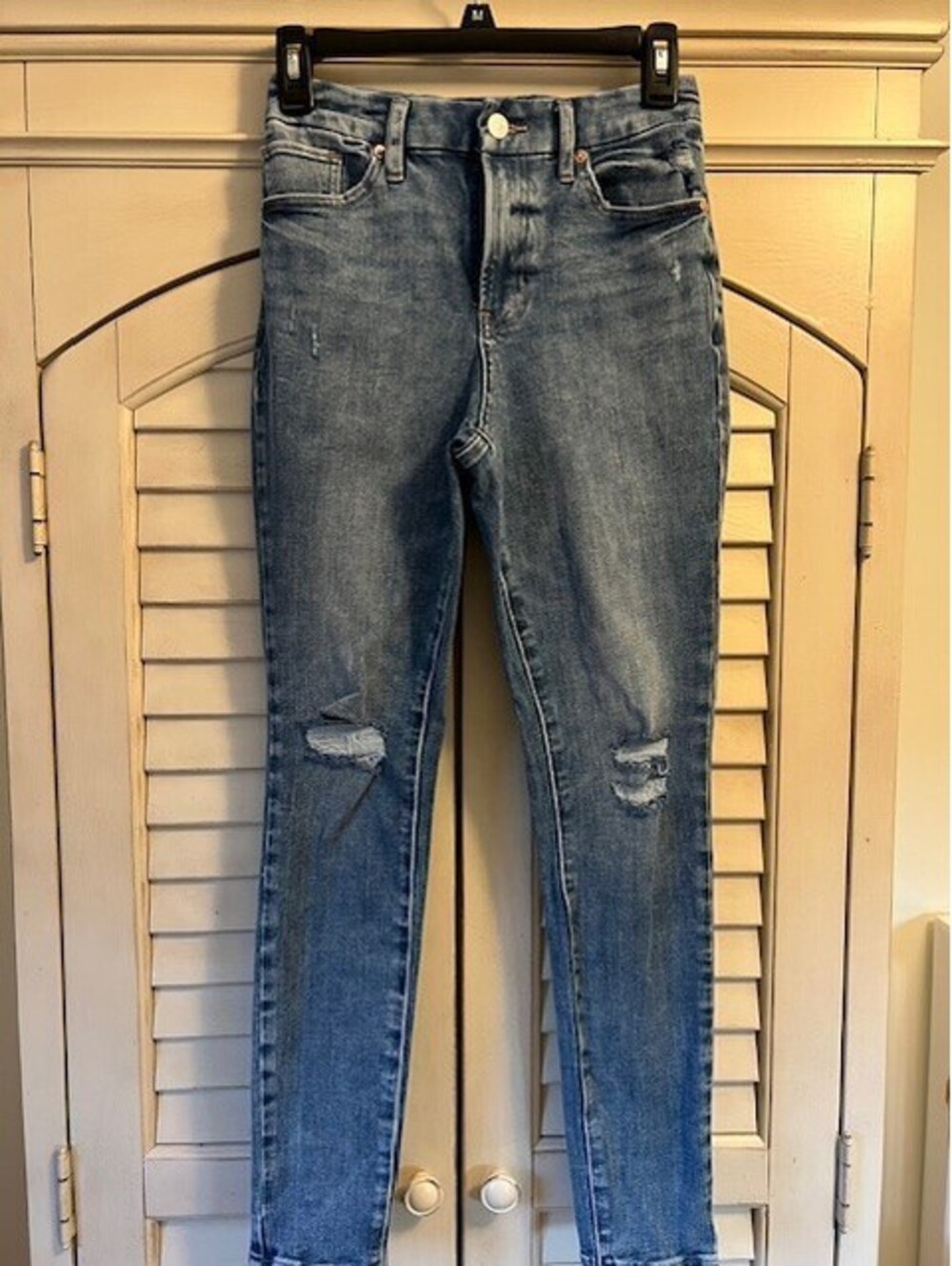 Express Jeans Womens High Rise Skinny Ultra Hyper Stretch Distressed - Small